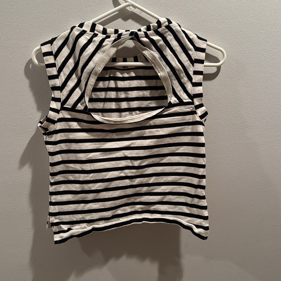 Maeve Black and White Striped Top with Opem Back detail XS - Picture 5 of 6